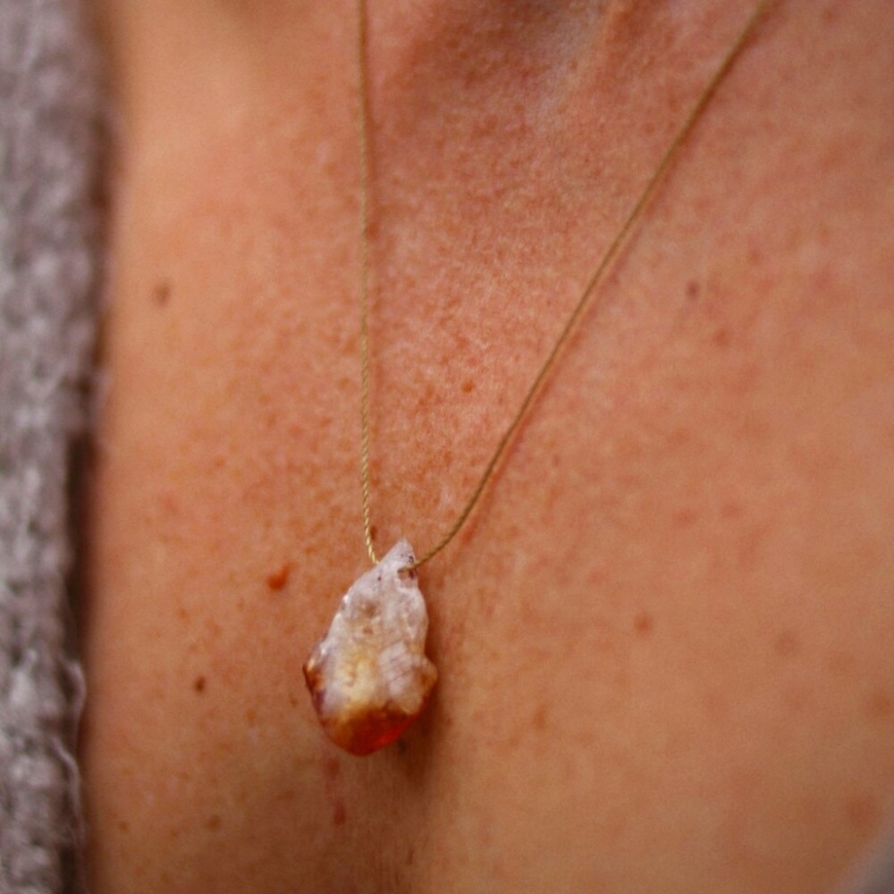 Large Raw Citrine Pendant